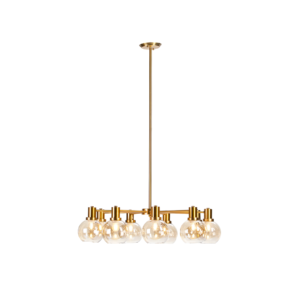 Angelo Gold Globe Chandelier, retro-chic chandelier with antique brass finish and 12 hand blown clear glass globes, Product Code: TN5064810.