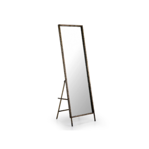 FRANÇOIS Floor Standing Mirror with antique gold and black metal frame, ideal for bedrooms and living rooms
