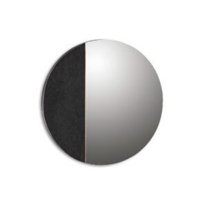 PAUL Black Granite Wall Mirror with one side black granite, one side mirror, separated by a thin gold line, ideal for adding sophistication to living rooms, bedrooms, or entryways.