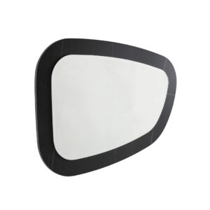 PIERRE Ceramic Black Mirror with a thick black ceramic frame and white veining, ideal for adding luxury to living rooms, bedrooms, or bathrooms.