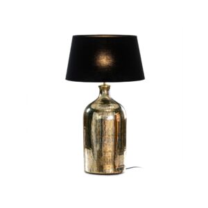 CAMILLA Antique Gold Glass Table Lamp featuring a large bottle-style design with a luxurious reflective antique gold finish.