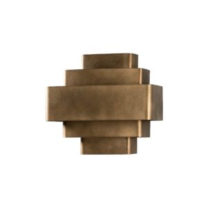 GIOVANNI Vintage Bronze Wall Light featuring a multi-tiered Art Deco design with a slight distress bronze finish. Shop now at Louis & Henry