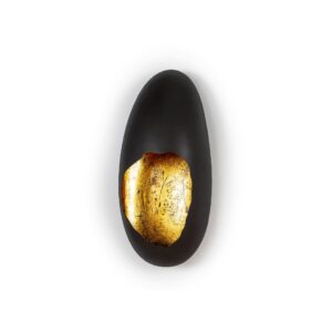 RAFFAELE Egg Wall Lamp with egg-shaped design, black exterior, and metallic gold interior.