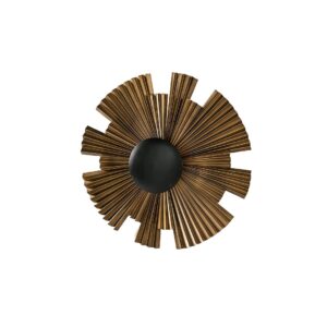 VITTORIO Vintage Gold And Black Wall Lamp with sunburst-effect design and vintage gold finish, ideal for enhancing interior ambiance.