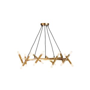 NICOLA Gold 20 Bulb Ceiling Light with modern chandelier design and metal gold finish, ideal for enhancing interior ambiance.