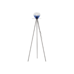 MILANO Blue Crystal Floor Lamp with black tripod base and blue crystal shade in top hat shape, perfect for adding elegance to any room.