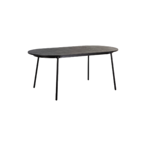Modern CÉDRIC Black Ash Dining Table with solid ash wood top and sleek metal legs, 180x90x76 cm