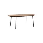 CÉDRIC Natural Ash Dining Table with a solid ash wood top and black metal legs, Product Code TN5064938.