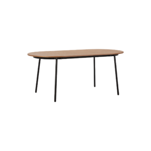 CÉDRIC Natural Ash Dining Table with a solid ash wood top and black metal legs, Product Code TN5064938.