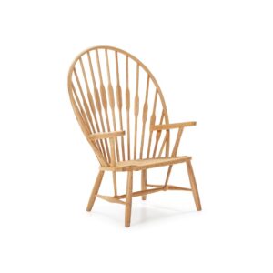 FORSETTI Peacock Wooden Armchair with spindle back and woven rush seat