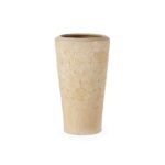 Medium-sized cream terracotta vase with intricate floral cutout design and wide opening, Shop luxury terracotta at Louis & Henry, louisandhenry.co.uk