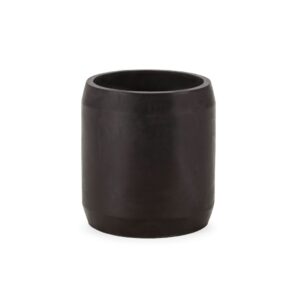 Large black cement flowerpot with a sleek and modern cylindrical design. Shop now at Louis & Henry