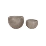 Pair of bowl-style contemporary planters in dark anthracite grey. Shop the best garden accessories in the UK at Louis & Henry. The UKs finest destination for quality home decor.