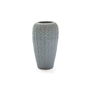 VOGUE XL Ceramic Floor Vase with a unique textured surface in a grey glaze finish, ideal for spacious interiors and gardens.