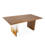 FIORI Dining Table featuring a solid wood top and gradient acrylic base, blending natural and modern design elements