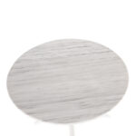 NESSA White Marble Dining Table with round top and white star-shaped metal base