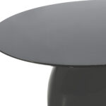 GALIA Dining Table featuring an oval black fibreglass top and a uniquely shaped black fibreglass base, embodying modern sculptural design