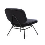 FENTON Black Velvet Modern Lounge Chair with a low-profile design, velvet upholstery, and a slim black metal frame.