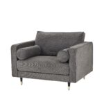 Hampton Grey Large Armchair with sleek grey fabric and oversized comfort. Shop now at www.louisandhenry.co.uk.