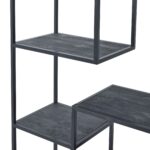 Large Black Multi Shelf Unit featuring 7 shelves with sleek black metal framework for contemporary home styling and accessory display.