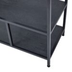 Large Black Multi Shelf Unit featuring 7 shelves with sleek black metal framework for contemporary home styling and accessory display.