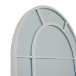 White Large Arched Window Mirror designed to mimic vintage windows, adding charm and elegance to modern interiors.