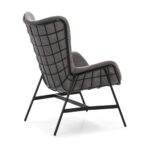 CLIFTON Grey Velvet Lounge Chair with a high back, black metal legs, and soft velvet upholstery in deep grey.