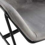 CLIFTON Grey Velvet Lounge Chair with a high back, black metal legs, and soft velvet upholstery in deep grey.