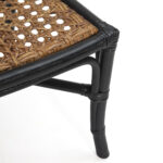 GLENWOOD Black Rattan Armchair with natural woven seat and backrest, black frame.