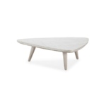 CÉCILE Medium Grey Cedar Wood Coffee Table with triangular design and grey finish, perfect for modern interiors. Shop now at Louis & Henry. www.louisandhenry.co.uk