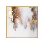 Metallic Soft Abstract Glass Image featuring a warm color palette in a gold-accented frame, ideal for stylish home decor. Shop now at louisandhenry.co.uk