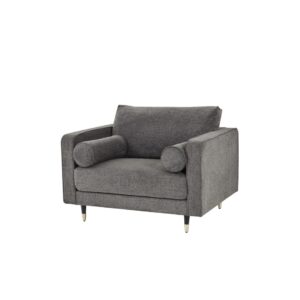 Hampton Grey Large Armchair with sleek grey fabric and oversized comfort. Shop now at www.louisandhenry.co.uk.