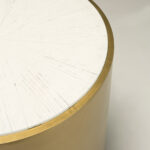 Camden Round Side Table with gold finish and white wooden star inlay, measurements 55x55x61 cm, modern accent table.