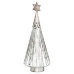 Medium Handmade Christmas Tree Decoration Celebrate the festive season with the Medium Handmade Christmas Tree Decoration. This exquisite piece features a beautifully crafted glass design in the shape of a Christmas tree, topped with a shimmering silver star. The intricate details and handcrafted quality make it a standout ornament that will add a touch of elegance to your holiday decor. Perfect for hanging on your tree or displaying on a shelf, this decoration effortlessly combines traditional charm with modern aesthetics. Make your Christmas celebrations memorable with this unique and eye-catching piece. Key Features: Handcrafted glass design for a unique touch Elegant tree shape adorned with a sparkling silver star Perfect for both tree hanging and tabletop display A wonderful addition to your holiday decor collection Ideal gift for loved ones or a special treat for yourself Specifications: Dimensions: 13L x 13W x 39H cm Weight: 1.00 kg Material: Glass Product Code: HI111142 M