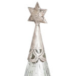 Medium Handmade Christmas Tree Decoration Celebrate the festive season with the Medium Handmade Christmas Tree Decoration. This exquisite piece features a beautifully crafted glass design in the shape of a Christmas tree, topped with a shimmering silver star. The intricate details and handcrafted quality make it a standout ornament that will add a touch of elegance to your holiday decor. Perfect for hanging on your tree or displaying on a shelf, this decoration effortlessly combines traditional charm with modern aesthetics. Make your Christmas celebrations memorable with this unique and eye-catching piece. Key Features: Handcrafted glass design for a unique touch Elegant tree shape adorned with a sparkling silver star Perfect for both tree hanging and tabletop display A wonderful addition to your holiday decor collection Ideal gift for loved ones or a special treat for yourself Specifications: Dimensions: 13L x 13W x 39H cm Weight: 1.00 kg Material: Glass Product Code: HI111142 M