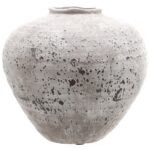 Regola Stone Ceramic Vase – Sleek Vase with Stone-Like Texture in Neutral Grey and Beige, Perfect for Contemporary or Natural Home Décor.