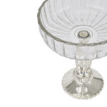 Medium fluted glass display bowl with mercury-finished base, ideal for home decor and centerpieces.