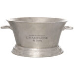 Large Antique Pewter Champagne Cooler with a matte finish, ideal for stylish home entertaining.