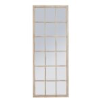 Tall Whitewashed Wooden Window Mirror – Elegant windowpane design, rustic white finish, perfect for creating an illusion of space and adding architectural interest.