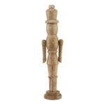 Natural wood nutcracker decoration with fine detailing, standing 50 cm tall – ideal for rustic and festive setups.