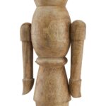 Natural wood nutcracker decoration with fine detailing, standing 50 cm tall – ideal for rustic and festive setups.