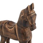 Classic brown wooden rocking horse, ideal for rustic or vintage-style decor.