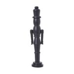 Minimalist black wooden nutcracker with sleek detailing and a matte finish, standing 50 cm tall – ideal for modern holiday décor.