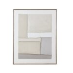 Contempo Alpha Framed Painting on Canvas, showcasing a geometric abstract design in neutral tones. Shop now at www.louisandhenry.co.uk.