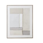 Contempo Beta Framed Painting on Canvas, showcasing a geometric abstract design in neutral tones of brown, grey, and white. Shop now at www.louisandhenry.co.uk.