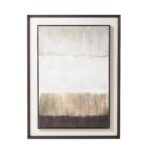 Extra Large Moderno Painting On Linen Mounted In Frame, showcasing horizontal bands of neutral colors that evoke an abstract landscape effect, perfect for modern interiors.