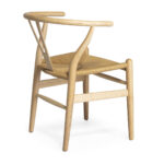 JESSA Dining Chair with a natural wood frame and handwoven rope seat, showcasing rustic elegance.