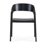 ERIN Black Oak Dining Chair featuring a black oak frame, black rope detailing, and curved backrest for a sleek modern look.