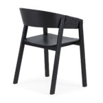 ERIN Black Oak Dining Chair featuring a black oak frame, black rope detailing, and curved backrest for a sleek modern look.