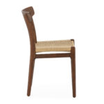 MAURICE Rope and Walnut Dining Chair with woven natural paper rope seat and walnut wood frame.